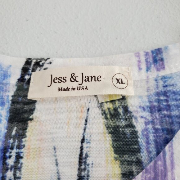 Jess & Jane Womens Abstract Geometric Tunic Top Size XL Colorful Art To Wear - Picture 4 of 8